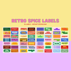 56 x Retro SPICE labels