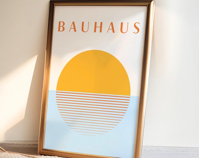Exhibition Bauhaus Poster, Mid Century Modern Minimalist Retro Wall Art ...