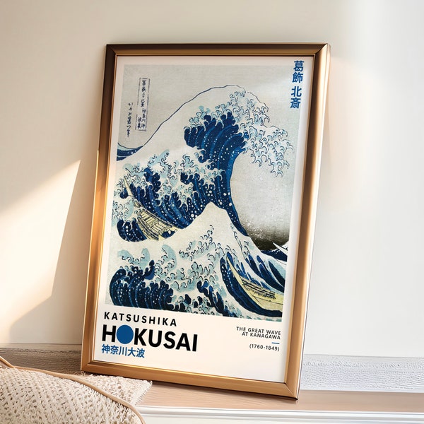 Katsushika Hokusai's The Great Wave at Kanagawa Print, Hokusai Wall Art, Japanese Wall Art, Hokusai Print, Japanese Print, Hokusai Poster