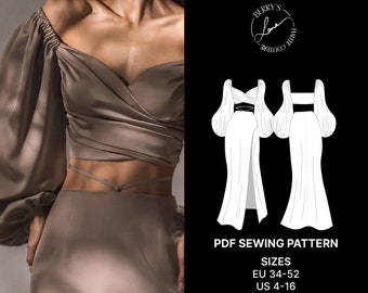 Coffee Dress PDF Sewing Pattern-Instant Download A4-Eu 34-52/Us 4-22/ Uk 6-24