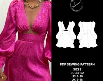Lolita Dress PDF Sewing Pattern-Instant Download A4-Eu 34-52/Us 4-22/ Uk 6-24