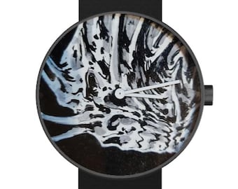 Handpainted Mecha Cyberpunk Watch by Romy Adzan – Unique Art Timepiece