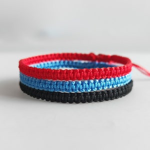 Adjustable Lucky Red Rope Knot Bracelet Minimalist Hand Braided Bracelet woven Surfer Bracelet Meditation Prayer Mens Womens Bracelet Anklet