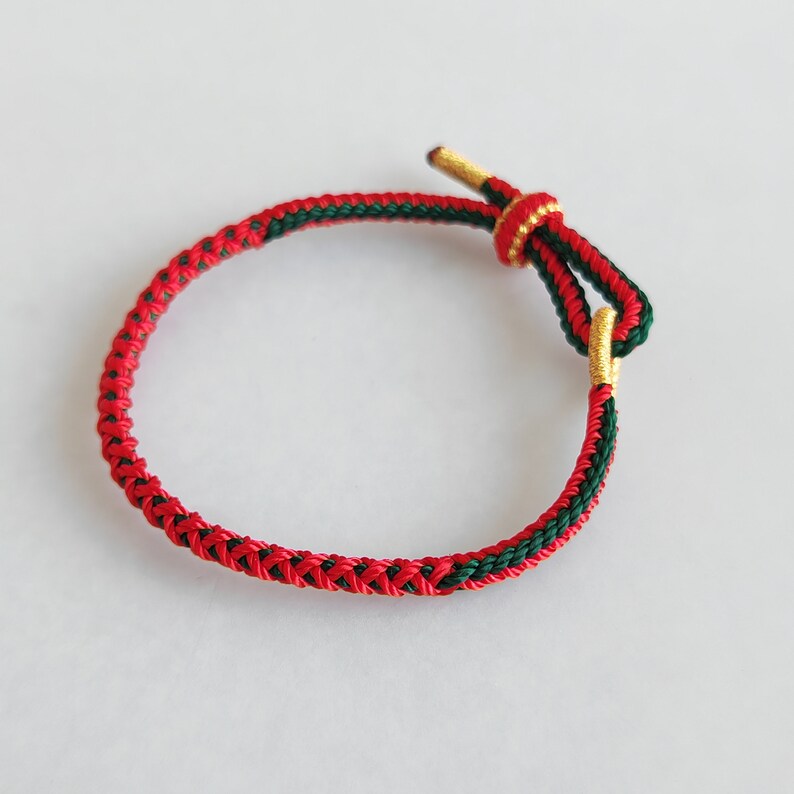 Handmade Woven buddhist bracelet braided red green String Friendship Tibetan Kont lovers Rope Bracelets For Women kids Mom Gift Wristband image 4