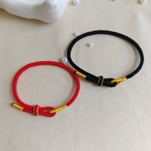Couples bracelets Set Handmade Woven Braided Luck Red Cord Bracelet gift for her gift for him black Bracelet Red protection bracelet Women