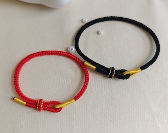 Couples bracelets Set Handmade Woven Braided Luck Red Cord Bracelet gift for her gift for him black Bracelet Red protection bracelet Women