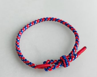 Handmade USA Flag Bracelet Woven braided US flag colors bracelets patriotic wristband American Flag Rope bracelet Gifts for man & woman Mom
