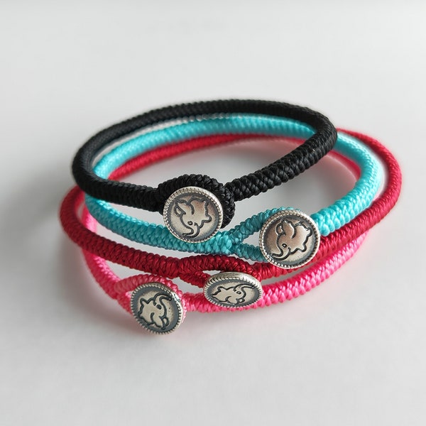 Hand woven bracelets With Elephant Silver button buckle Charm Tibetan Red Braided Women bracelet Lucky Knot Rope Men Woman Bracelet her Gift