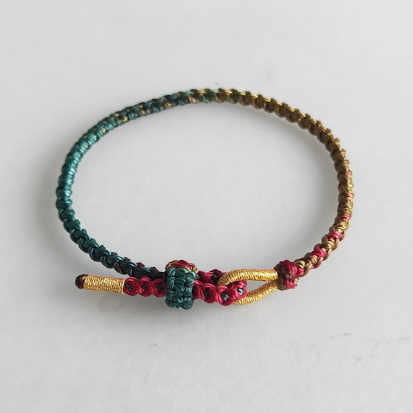 Handgemaakte boeddhistische Tibetaanse armband voor mannen en vrouwen Geweven gevlochten touwarmband Verstelbare geluksknopenarmband Cadeaus voor haar Hem mama papa