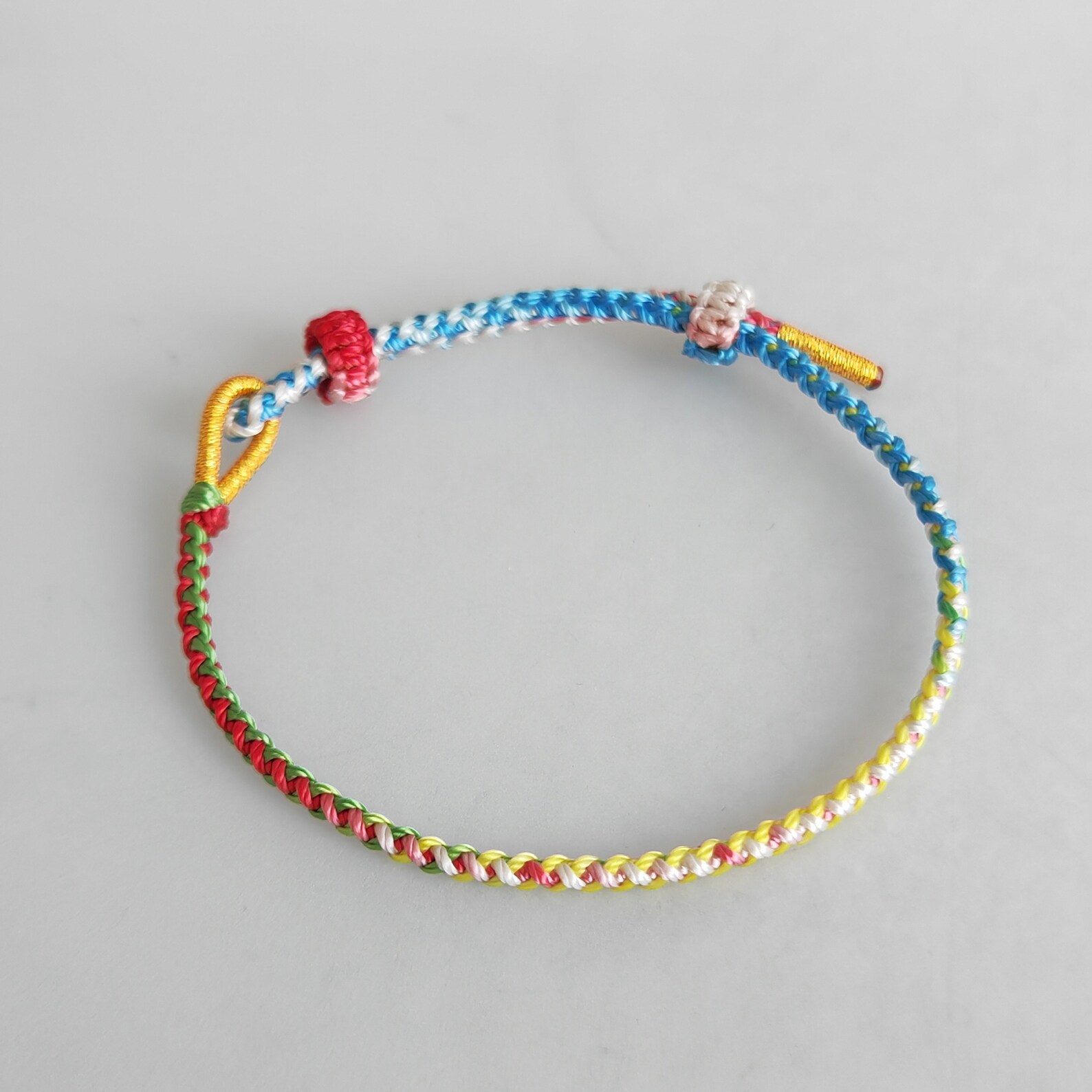 String Rope Bracelets Woven Thin Rainbow String Bracelets Buddhist Tibetan Bracelet Braided ...