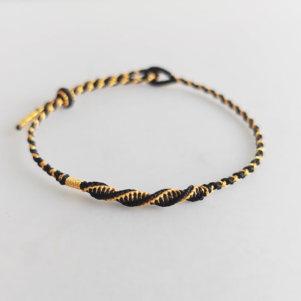 Handmade Lucky Rope Bracelet for Men or Women Tibetan Bracelet Minimalist Hand woven buddhist Bracelet Gift for Mom Dad