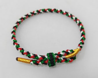 Handmade Woven Free Palestine Bracelet personalised Braided Knot rope Flag bracelet free Gaza Palestinian wristband Red Green Gift for women