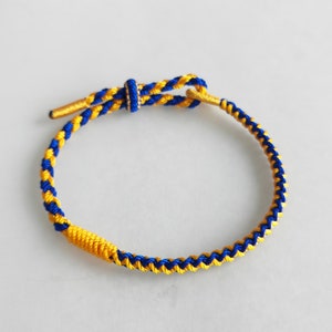 Handmade Woven Tibetan knots Bracelet Minimalist Ukraine Flag Bracelet Adjustable Wrap Bracelet Mens  Women&#39;s Lucky Rope Bracelet Gifts Mom