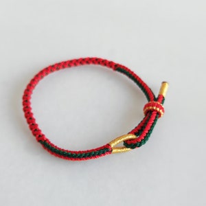 Handmade Woven buddhist bracelet braided red green String Friendship Tibetan Kont lovers Rope Bracelets For Women kids Mom Gift Wristband image 5