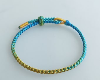 2 Bracciali Buddhisti Tibetani Intrecciati In Nylon – Regolabili Unisex – Portafortuna Chakra – Fatto A Mano