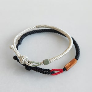 Braided woven bracelet with Jaspe Picasso natural stone bead woman bracelet Yoga meditation Tibetan bracelet men Beaded Bracelet lovers&#39;