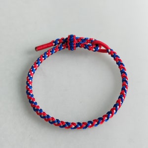 Handmade USA Flag Bracelet Woven braided US flag colors bracelets patriotic wristband American Flag Rope bracelet Gifts for man & woman Mom