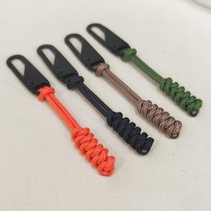 4Pcs Handmade Zipper Tags Strong Nylon Cord, Woven Paracord Zipper Pull Replacement for Backpacks, Jackets, Luggage, Purses, Handbags