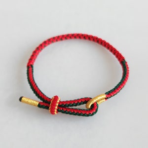 Handmade Woven buddhist bracelet braided red green String Friendship Tibetan Kont lovers Rope Bracelets For Women kids Mom Gift Wristband image 2