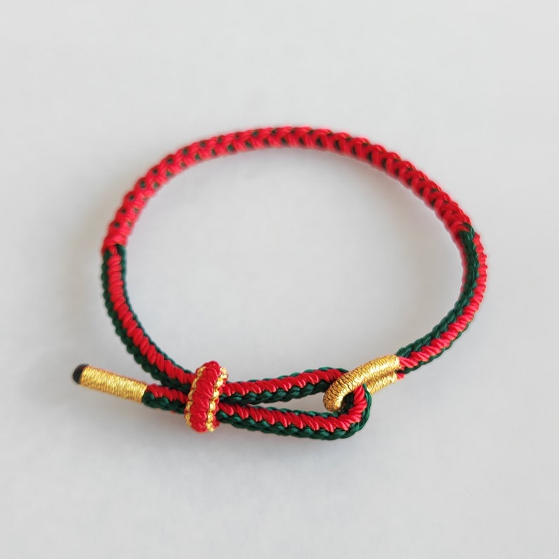 Handmade Woven buddhist bracelet braided red green String Friendship Tibetan Kont lovers Rope Bracelets For Women kids Mom Gift Wristband image 2