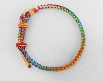 Pulsera de cuerda de la suerte budista tejida para hombres o mujeres Pulsera de nudos tibetanos Pulsera trenzada para el tobillo impermeable Regalo para parejas o amigos