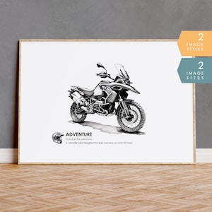 Motorcycle Themed Gifts and BMW Motorcycle Gifts for Men | Motorcycle Wall Art, Boys Room Decor, Motorcycle Poster, Man Cave Decor