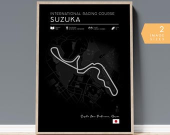 鈴鹿サーキット 日本GP | ポスターウォールアート用トラックマップ
