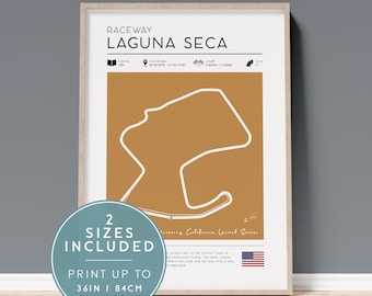 Laguna Seca-banaposter, motorsportväggkonst, Laguna Seca-gåva, utskrivbar racerbanadekor, MotoGP-bana-tryck