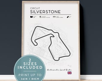 Formula 1 Silverstone Circuit Poster, F1 Wall Art, F1 Track Poster, Formula One Gift, Printable Formule 1 Silverstone Circuit Map