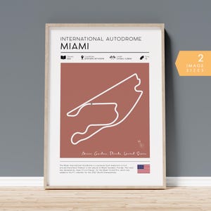 Vintage Formule 1-raceposter Miami, F1 Wall Art Decor, Grand Prix Race poster, Formule 1-cadeau, afdrukbare Formule 1 Circuit Map Wallart