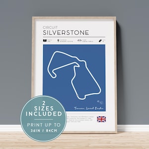 Formel 1 Wandkunst, Silverstone F1 Rennstrecke zum Ausdrucken, F1 Poster Dekor, Formel 1 Geschenk für Vatertag, Formel 1 Rennstrecke Print