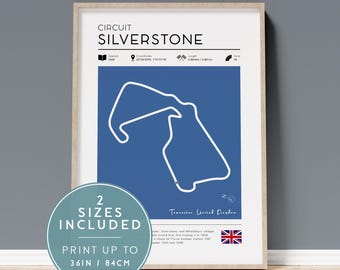 Formula 1 Wall Art, Silverstone F1 Circuit Printable, F1 Poster Decor, Formula 1 Gift for Fathers Day, Formula One Race Track Print