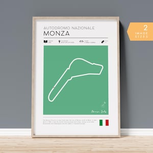 Vintage Monza Circuit-poster, afdrukbaar motorsportdecor, retro cadeau voor racefans, Italiaanse racebaan in Grand Prix-stijl 2025, muurkunst