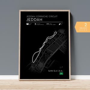 Formule 1 Jeddah Circuit-poster, F1-muurkunstdecor, F1-raceposter, Formule 1-vaderdagcadeau, circuitkaart Formule 1, F1 Wallart, Grand Prix van Saoedi-Arabië