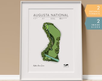 Poster da golf Augusta National Hole 13 Stampa del campo da golf, Decorazioni da golf, Regali da golf per uomini e donne, The Masters Amen Corner, Mappa del campo da golf
