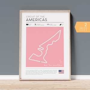 Formule 1 muurkunst, Circuit of the Americas F1-circuit afdrukbaar, F1-poster decor, F1-cadeau voor Vaderdag, Formule 1-racecircuit print