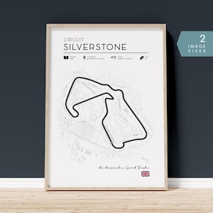 Formule 1 Silverstone-circuitposter, F1-muurkunst, F1-circuitposter, Formule 1-cadeau, afdrukbare Formule 1 Silverstone-circuitkaart