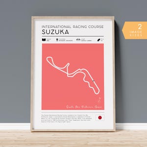 Suzuka Japan formule 1-circuitposter, vintage formule 1-muurkunst, F1-raceposter, formule 1-cadeau, afdrukbare circuitkaart Formule 1 Suzuka