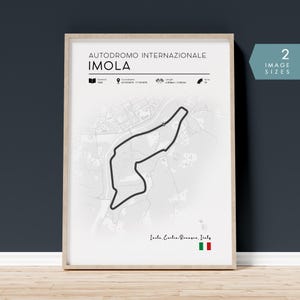Imola F1-circuitposter, afdrukbare Italiaanse Formule 1-muurkunst, digitale Formule 1-circuitkaart, F1-muurkunst, Formule 1-motorsportdecor cadeau