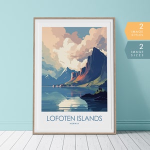 Lofoten Islands Travel Print | Nordic Decor, Norway Travel Poster, European Print, Norwegian Print, Norway Wall Art, Lofoten Travel Poster,