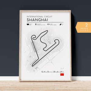 Formel 1 Shanghai Track Poster, F1 Wandkunst, Rennbahn Print, Formel 1 Geschenk, druckbare Formule 1 chinesischen Grand-Prix-Streckenkarte