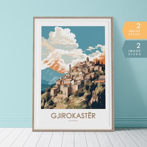 Gjirokaster, Albania Print |  Balkan Poster, Cityscape Print, European Wall Art, Printable City Poster, Wanderlust Gift, Travel Art
