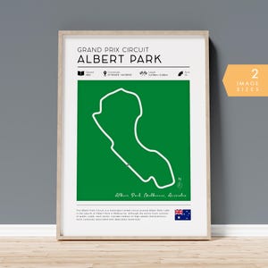 Formule 1-raceposter Albert Park Melbourne, Australische Grand Prix F1 Circuit afdrukbaar, 2025 F1 WallArt Decor, racebaan cadeau Vaderdag