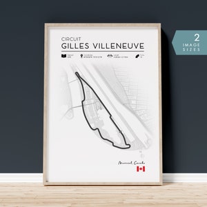 Póster del circuito de Fórmula 1 Gilles Villeneuve, arte mural de F1, póster de pista de F1, regalo de Fórmula 1, mapa imprimible del circuito de Fórmula 1 Villeneuve