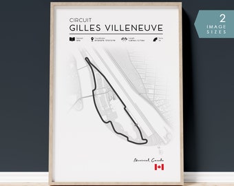 Formula 1 Gilles Villeneuve Circuit Poster, F1 Wall Art, F1 Track Poster, Formula One Gift, Printable Formule 1 Villeneuve Circuit Map