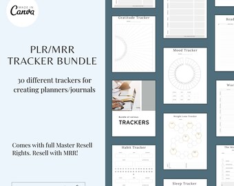 Pacote de folhas de rastreador MRR, folhas de planejador de rastreador com PLR e MRR