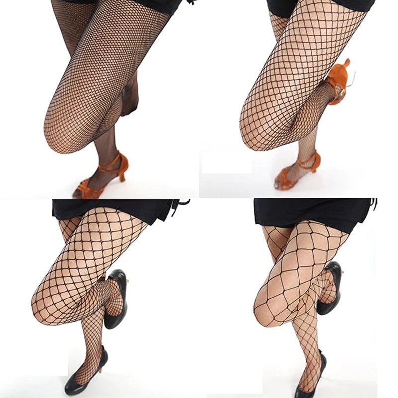 Eyicmarn Women's Stockings, Love Printing, Hollow Mesh Design, High  Elasticity, Slimming Black Tights