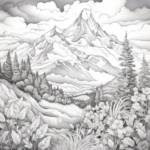 Mountain Meadow III Coloring Print