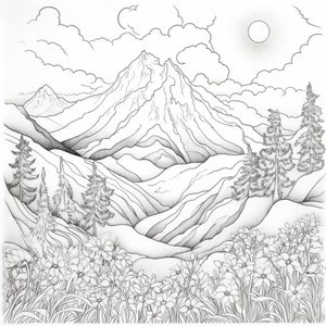 Mountain Coloring Print | Instant Download | Unlimited Prints
