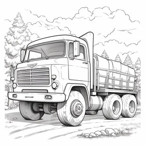 Truck 2 coloring picture | Instant Download | Unlimited Prints